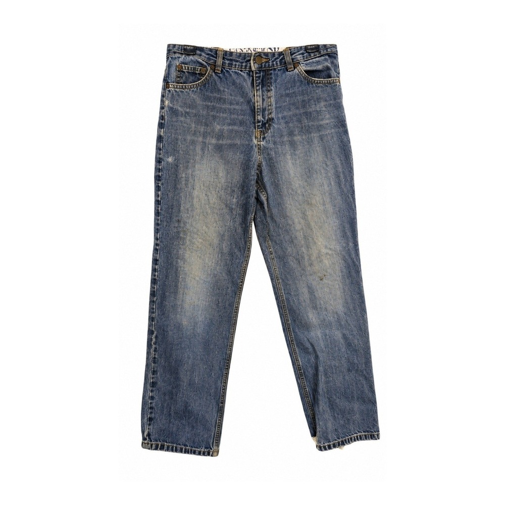 Lands End Blue Straight Leg Jeans 30 Waist 27 Inseam Faded Distressed Denim